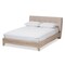 Baxton Studio Adelia Mid-Century Light Beige Whitewash Queen Size Platform Bed 135-7426 - alternate 1